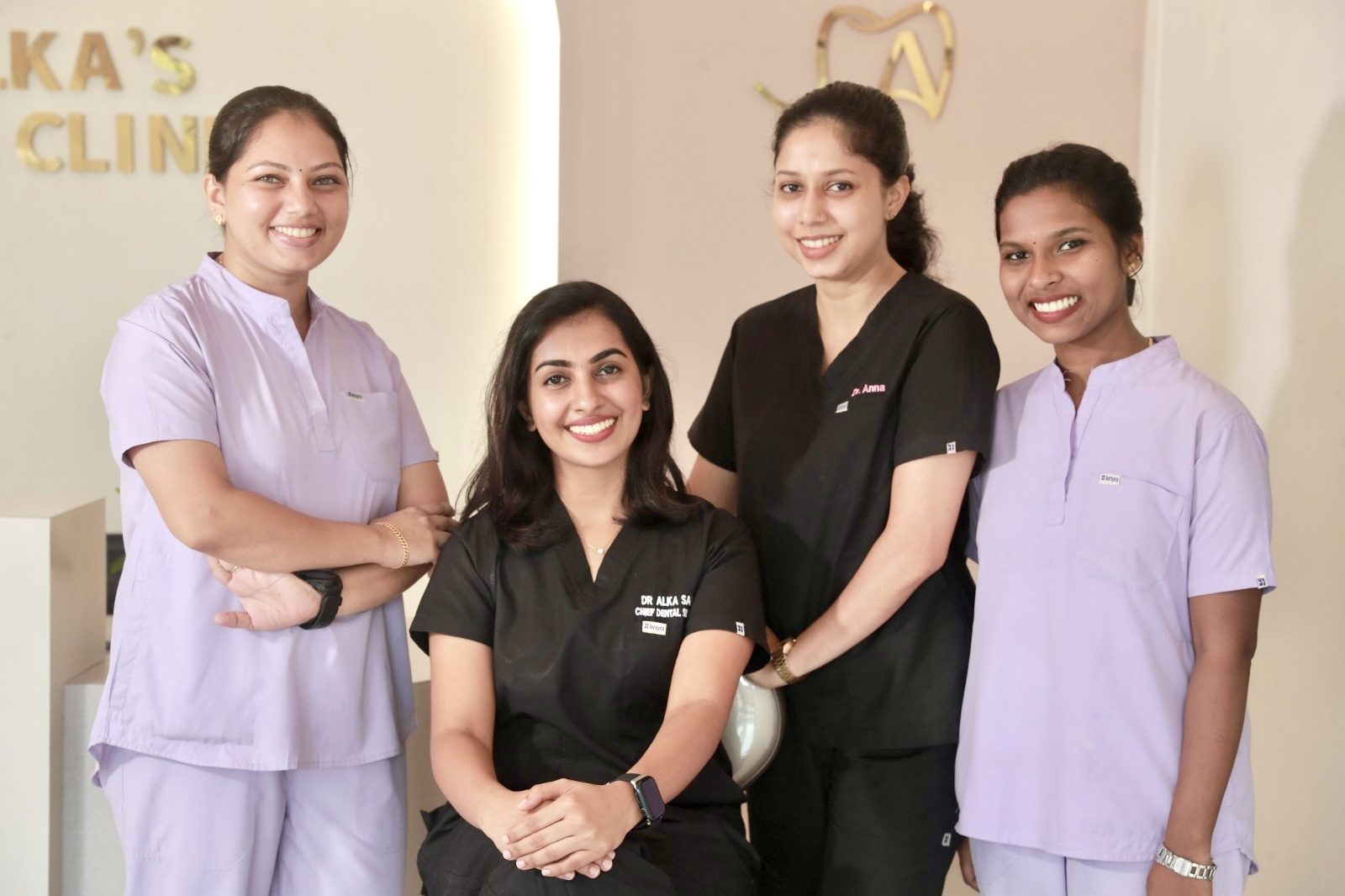 Dr. Alka Sajan with her team at the clinic reception